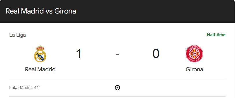 real madrid vs girona fc result real madrid vs girona live score update